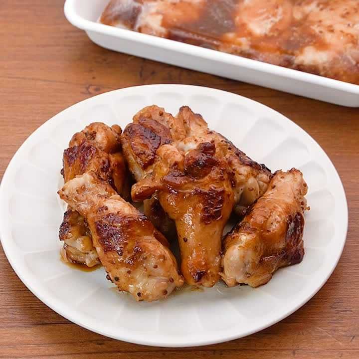 下味冷凍 手羽元のハニーマスタード焼き