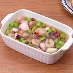 「海鮮と枝豆のアヒージョ」のレシピ動画