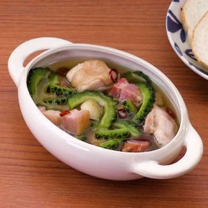 「ゴーヤーと鶏もものアヒージョ」のレシピ動画