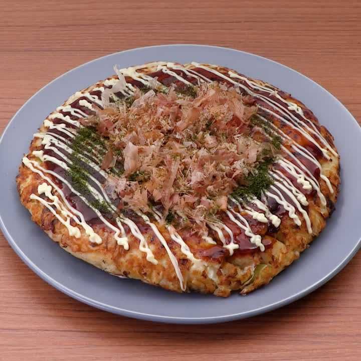 山芋と海鮮のふんわりお好み焼き