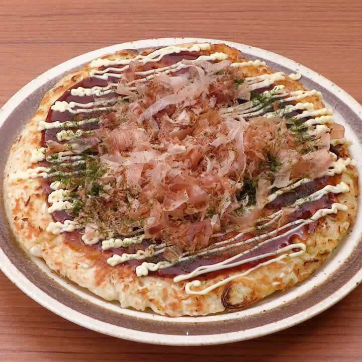 ふんわり海鮮ねぎお好み焼き