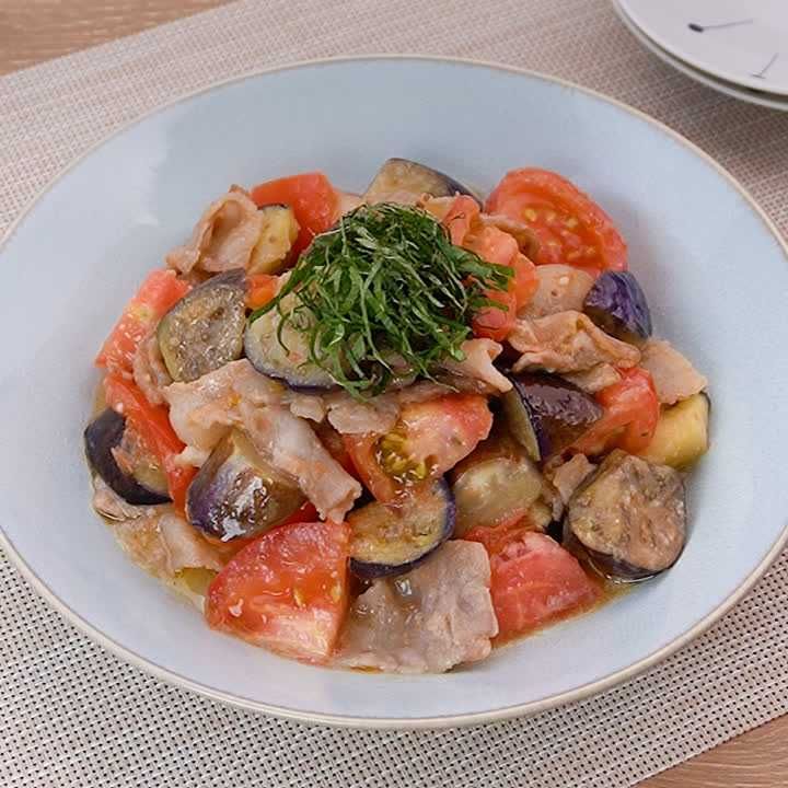 夏野菜と豚バラ肉の梅みそ炒め