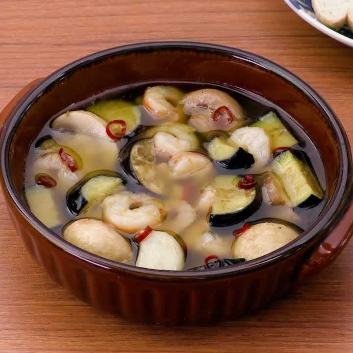 マッシュルームとなすのアヒージョ