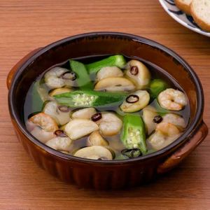 マッシュルームとオクラのアヒージョ