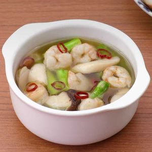 エリンギとえびとアスパラのアヒージョ