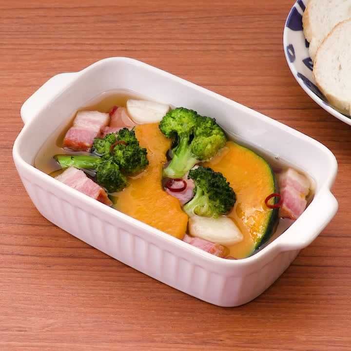 ブロッコリーとかぼちゃのアヒージョ