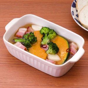 「ブロッコリーとかぼちゃのアヒージョ」のレシピ動画