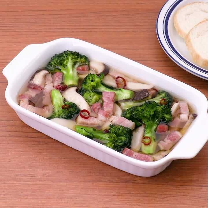 エリンギとブロッコリーのアヒージョ