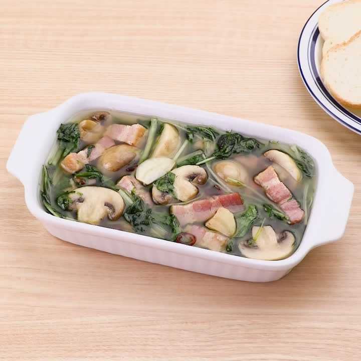 マッシュルームと水菜の簡単アヒージョ