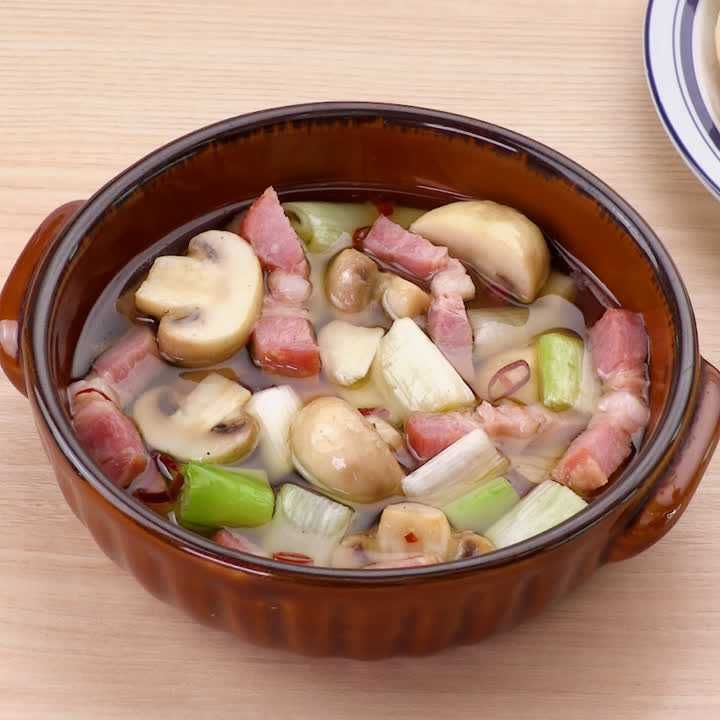 マッシュルームとねぎの簡単アヒージョ