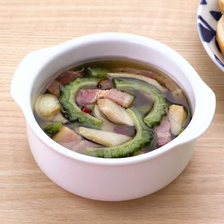 エリンギとゴーヤーのアヒージョ