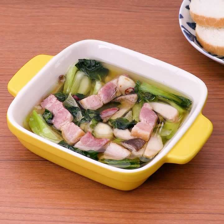 エリンギとチンゲン菜のアヒージョ