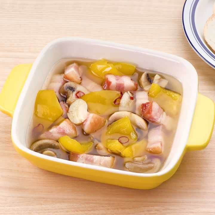 マッシュルームとパプリカの簡単アヒージョ