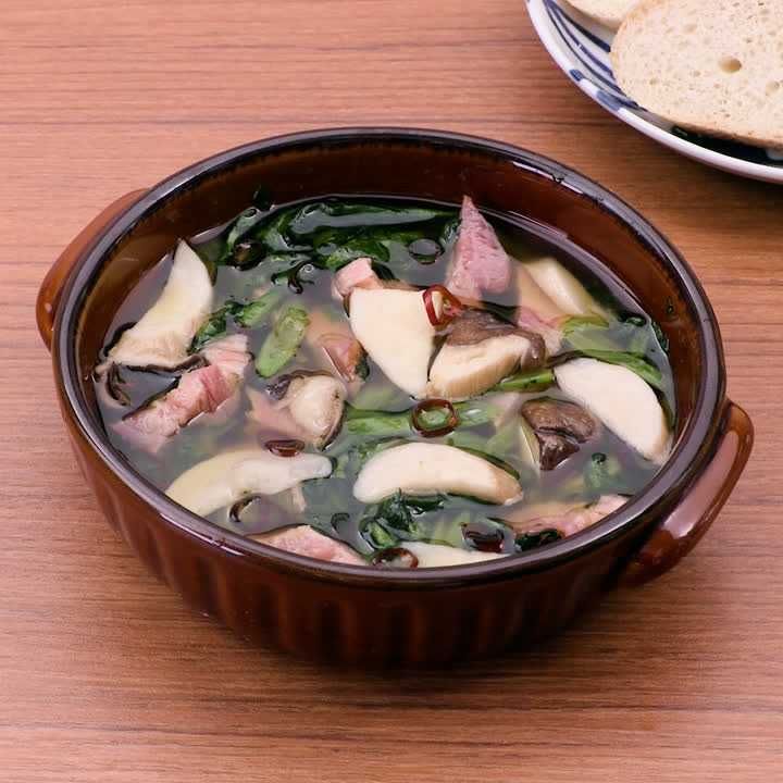 エリンギと春菊のアヒージョ