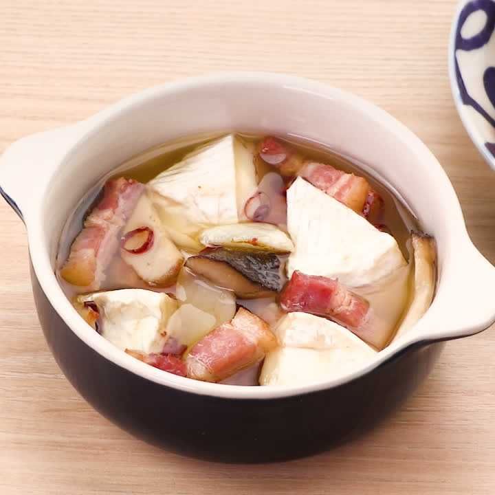 エリンギとチーズのアヒージョ