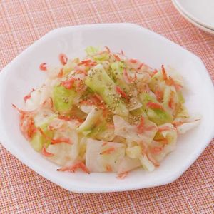 「アミエビとキャベツのあっさり塩炒め」のレシピ動画