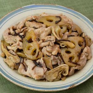 「豚肉とれんこんの塩昆布炒め」のレシピ動画