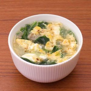 水菜とえのきの中華卵スープ