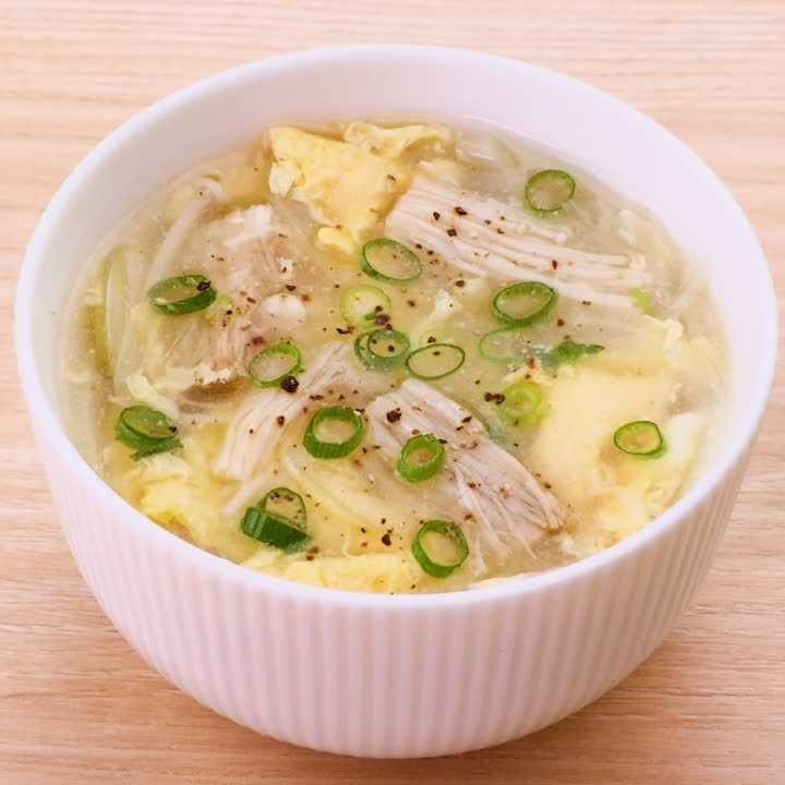 えのきと玉ねぎの中華卵スープ