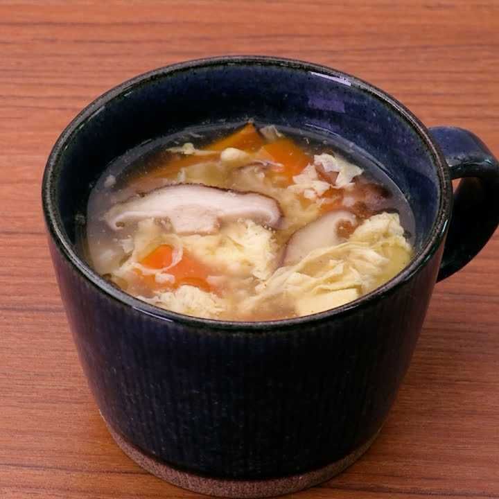 にんじんとしいたけの中華卵スープ