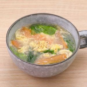 レタスとにんじんの中華卵スープ