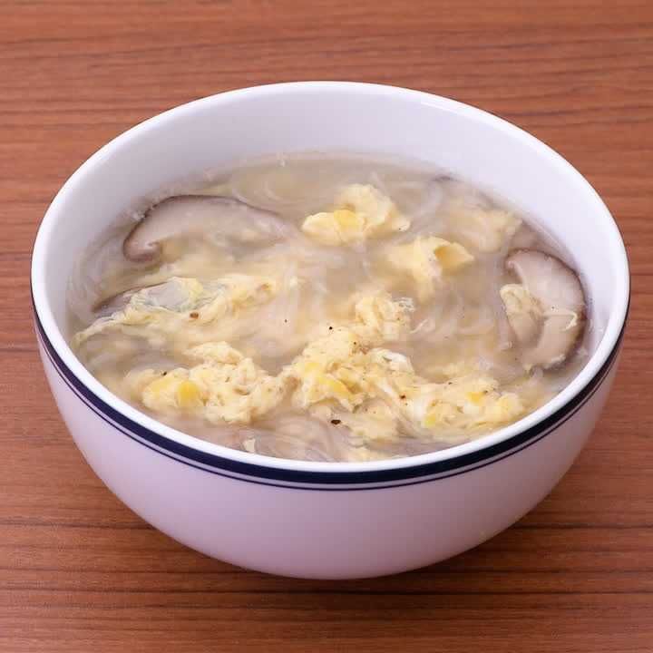 しいたけの春雨たまごスープ