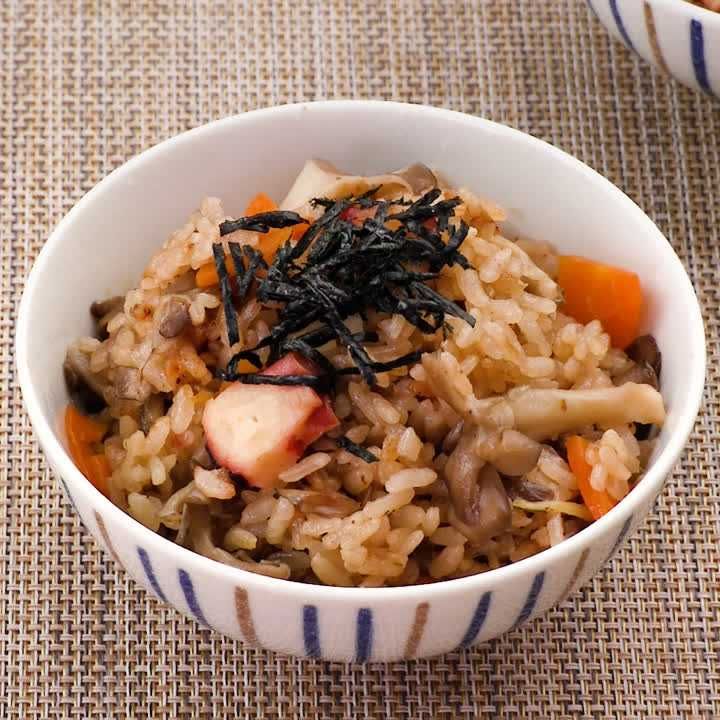 たことまいたけの炊き込みご飯