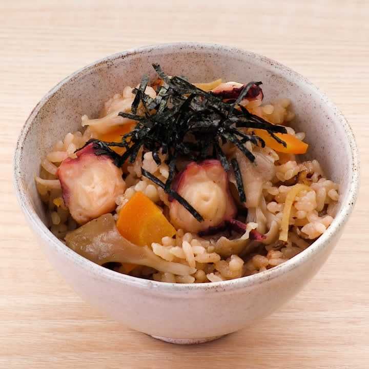 たことまいたけの炊き込みご飯
