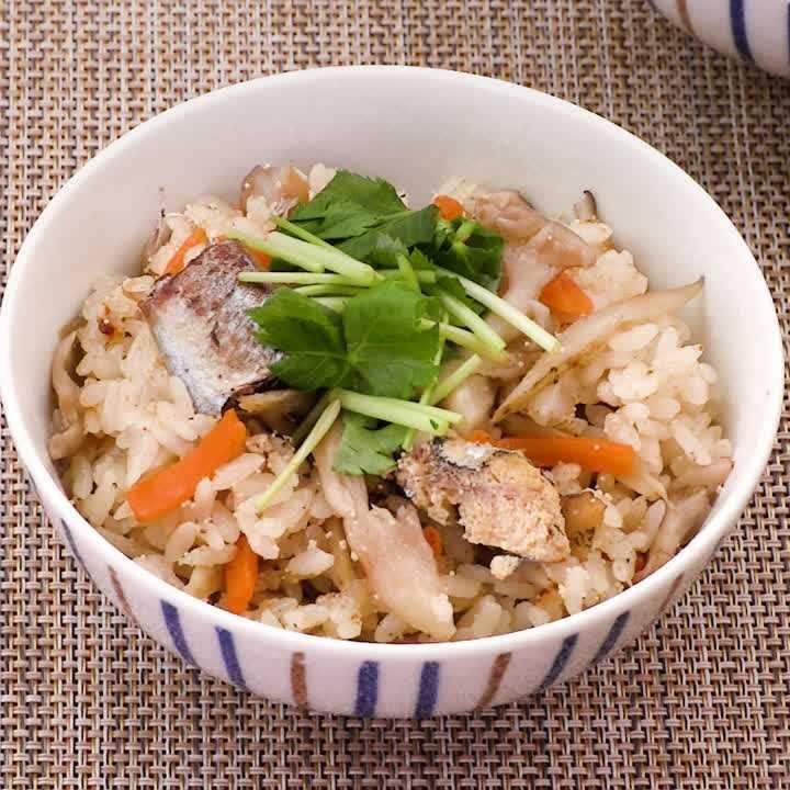 ししゃもと舞茸の炊き込みご飯