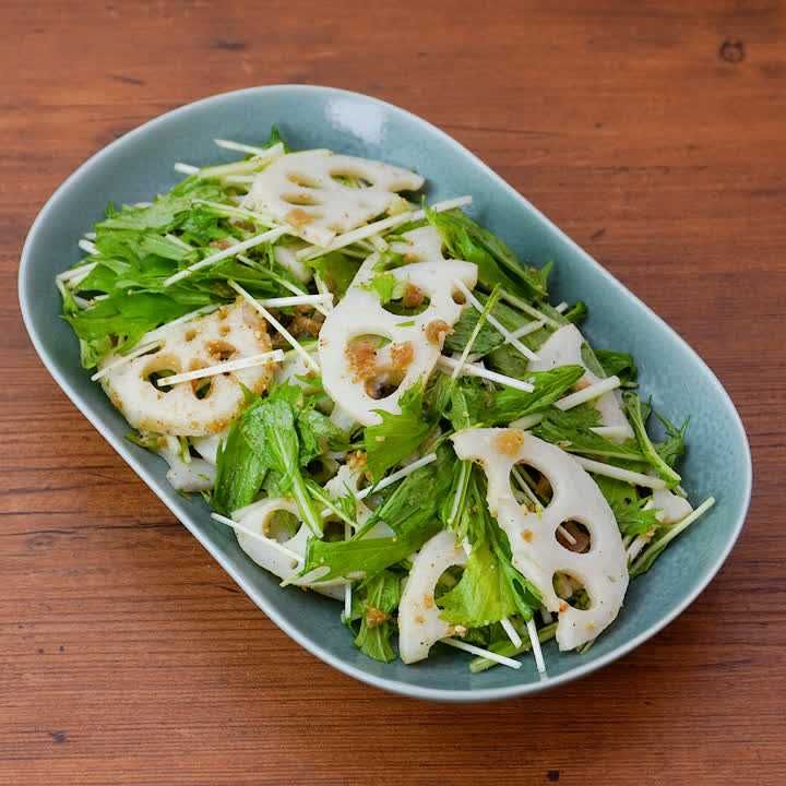 れんこんと水菜のザーサイ和え