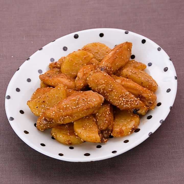 手羽中と長芋の甘辛揚げ