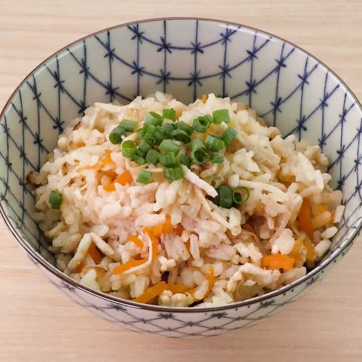 えのきと鶏ひき肉の炊き込みご飯