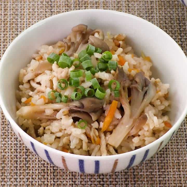 まいたけと鶏ひき肉の炊き込みご飯