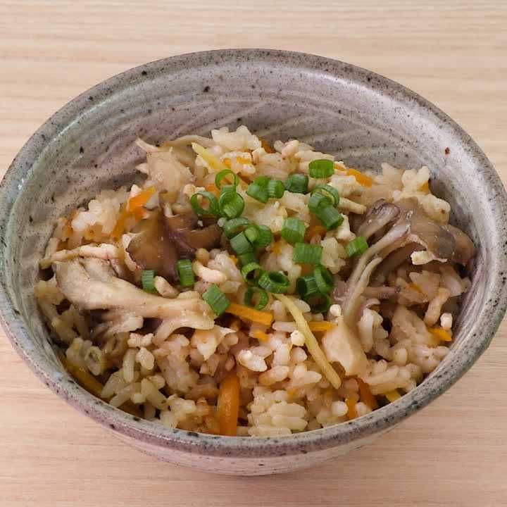 まいたけと鶏ひき肉の炊き込みご飯