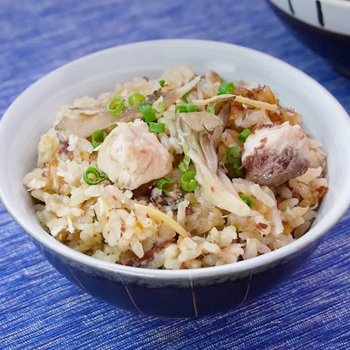 ブリとまいたけの炊き込みご飯