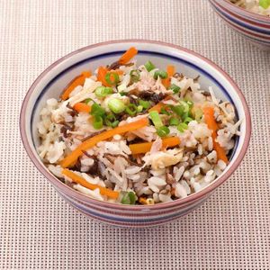 もずくとえのきの炊き込みご飯