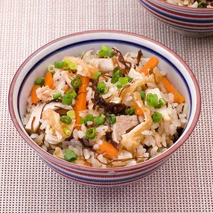 もずくとエリンギの炊き込みご飯