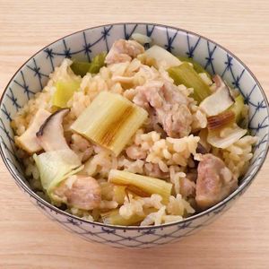 焼きねぎとエリンギの炊き込みご飯