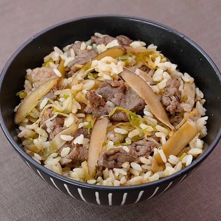 牛ごぼう飯
