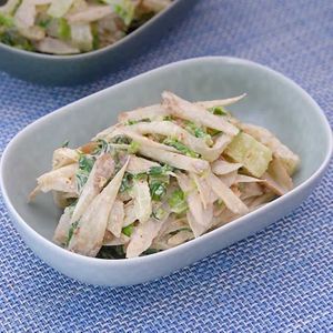 「白菜とごぼうのごまマヨサラダ」のレシピ動画