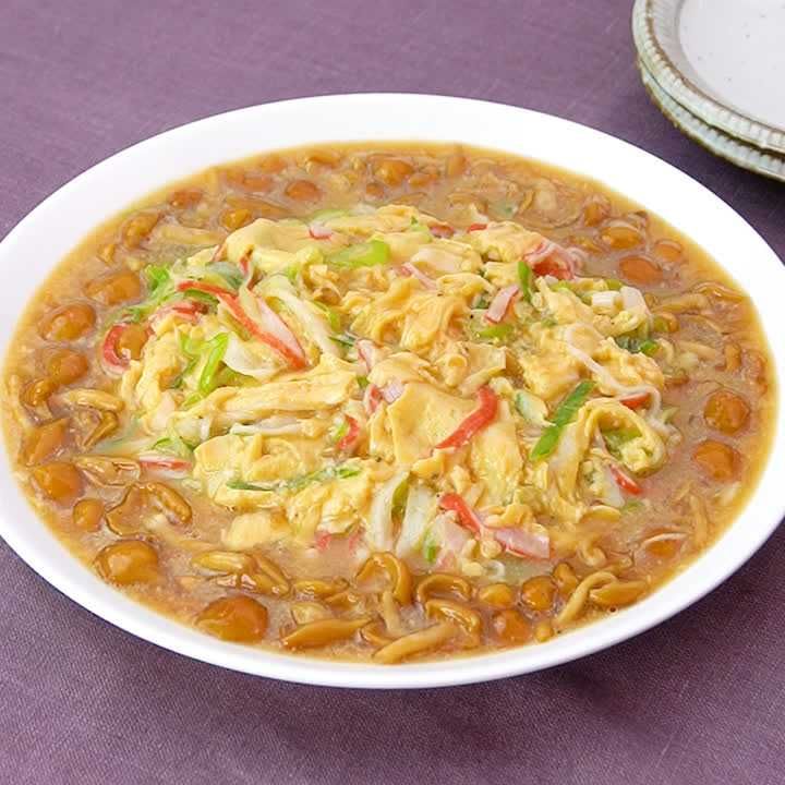 たっぷりなめこあんのかに玉風