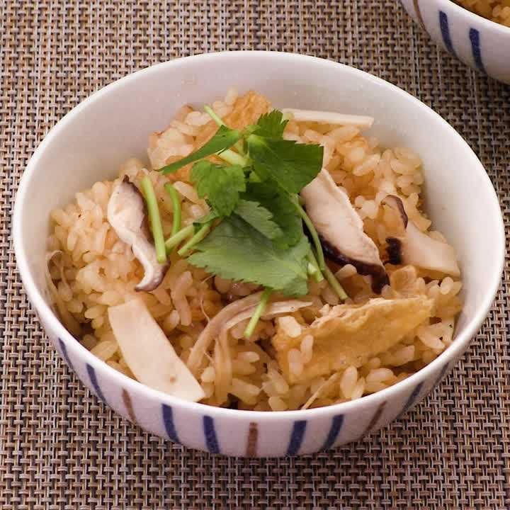 きのこと油揚げの炊き込みご飯