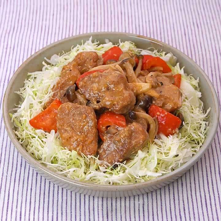 豚肉としめじの味噌だれ炒め