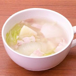 「野菜いろいろコンソメスープ」のレシピ動画