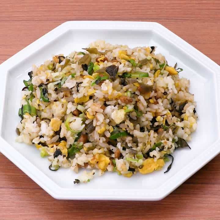 高菜と納豆のチャーハン