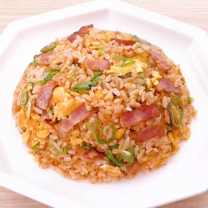 ベーコンのキムチチャーハン