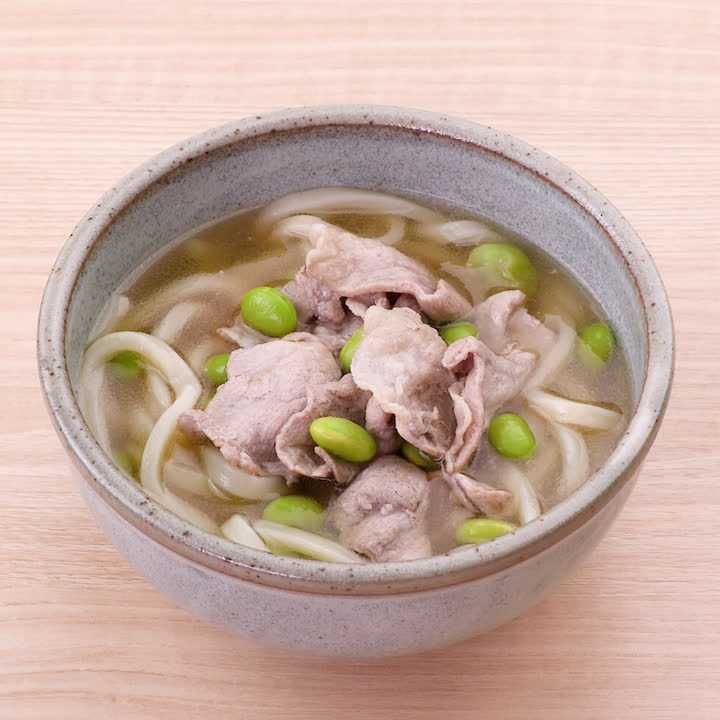 豚肉と枝豆のうどん