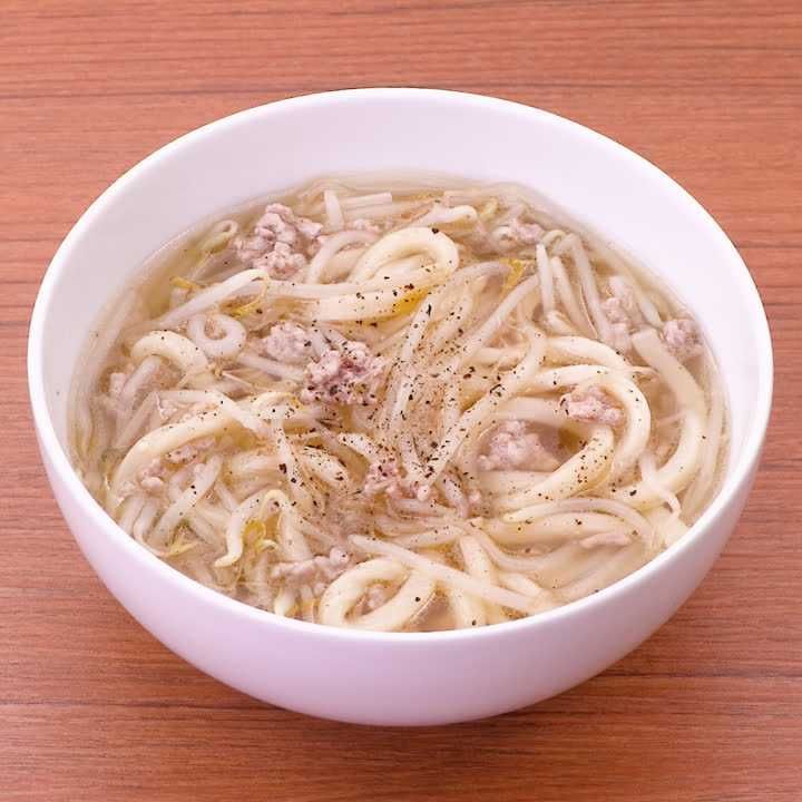 ひき肉もやしうどん