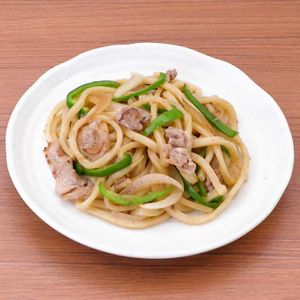 「ピーマンと豚肉の焼きうどん」のレシピ動画