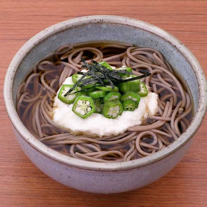 やみつき食感 オクラととろろのネバネバ蕎麦のレシピ動画 作り方 Delish Kitchen